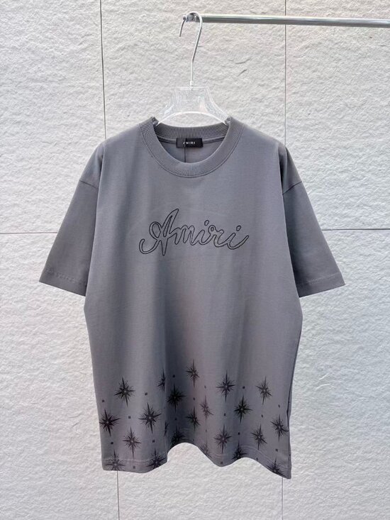 Amiri Men's Classic Summer Short-Sleeve Gray